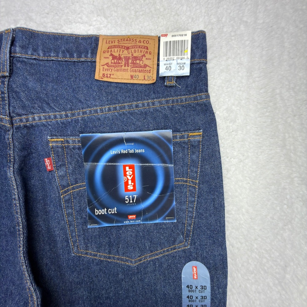 Levis 517 Boot Cut Denim Jeans Mens 40x30 Blue NWT Y2K 90s